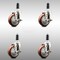 Service Caster 4 Inch 316SS Maroon Poly Swivel 1-1/8 Inch Expanding Stem Caster Set Brake SCC SCC-SS316EX20S414-PPUB-MRN-TLB-118-4 - alternate 1